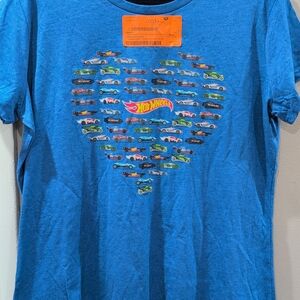 Hot Wheels Blue Graphic T-Shirt for Women